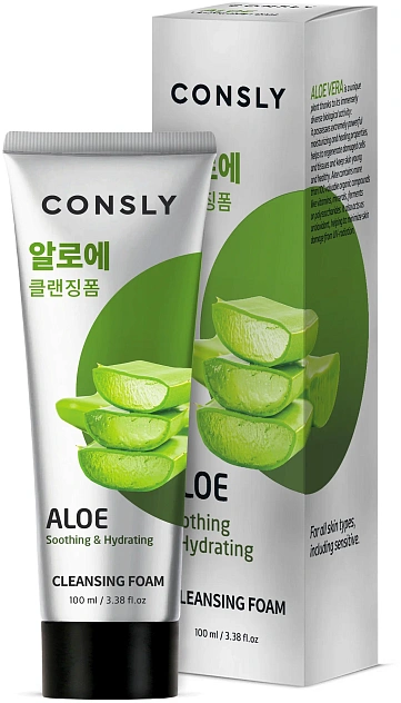 Пенка для умывания успокаивающая кремовая c экстр.алоэ вера Soothing Creamy Cleansing Foam, 100мл