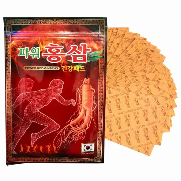 Патчи для тела с красным женьшенем KOREAN RED GINSENG 365 PAD набор 20шт